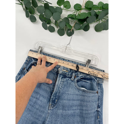Old Navy Woman Retro Y2K Style Extra High Rise Wide Leg Cuffed Drapey Denim Size 10