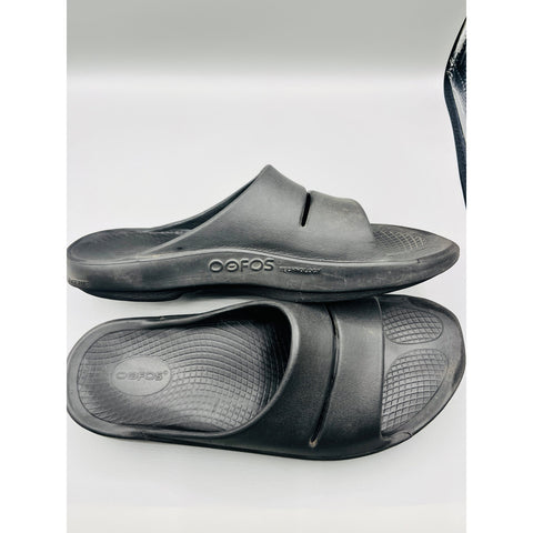 Oofos Black Unisex Slides - Womans SZ 12 | Mens SZ 10