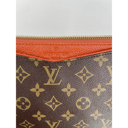 Louis Vuitton Monogram Brown & Orange Daily Pouch *missing zipper