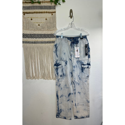 Simple Society NWT Acid Super High Rise Baggy Fit Cargo Woman Pants 11/30