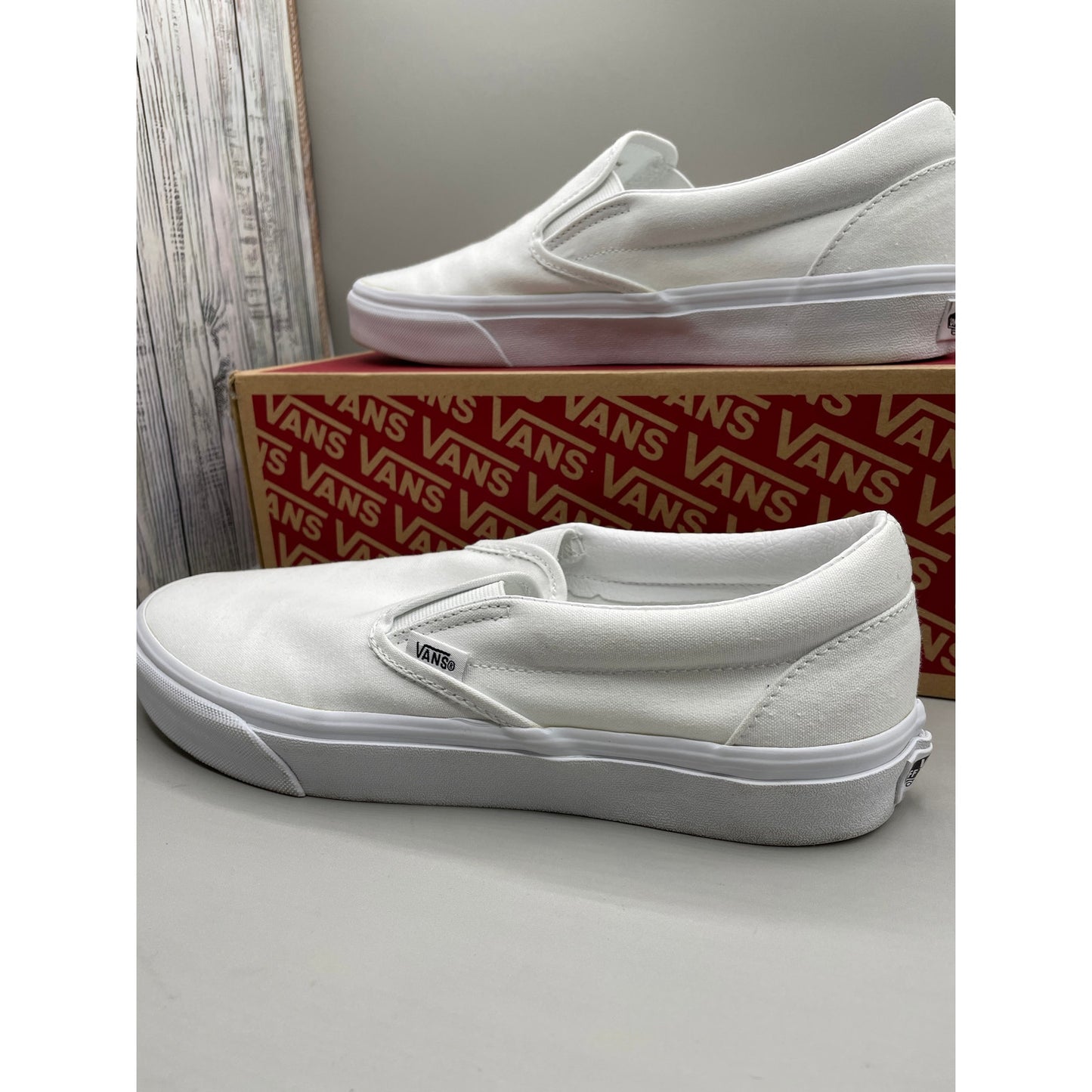 Vans Classic White Slip on Men’s Sneakers 10