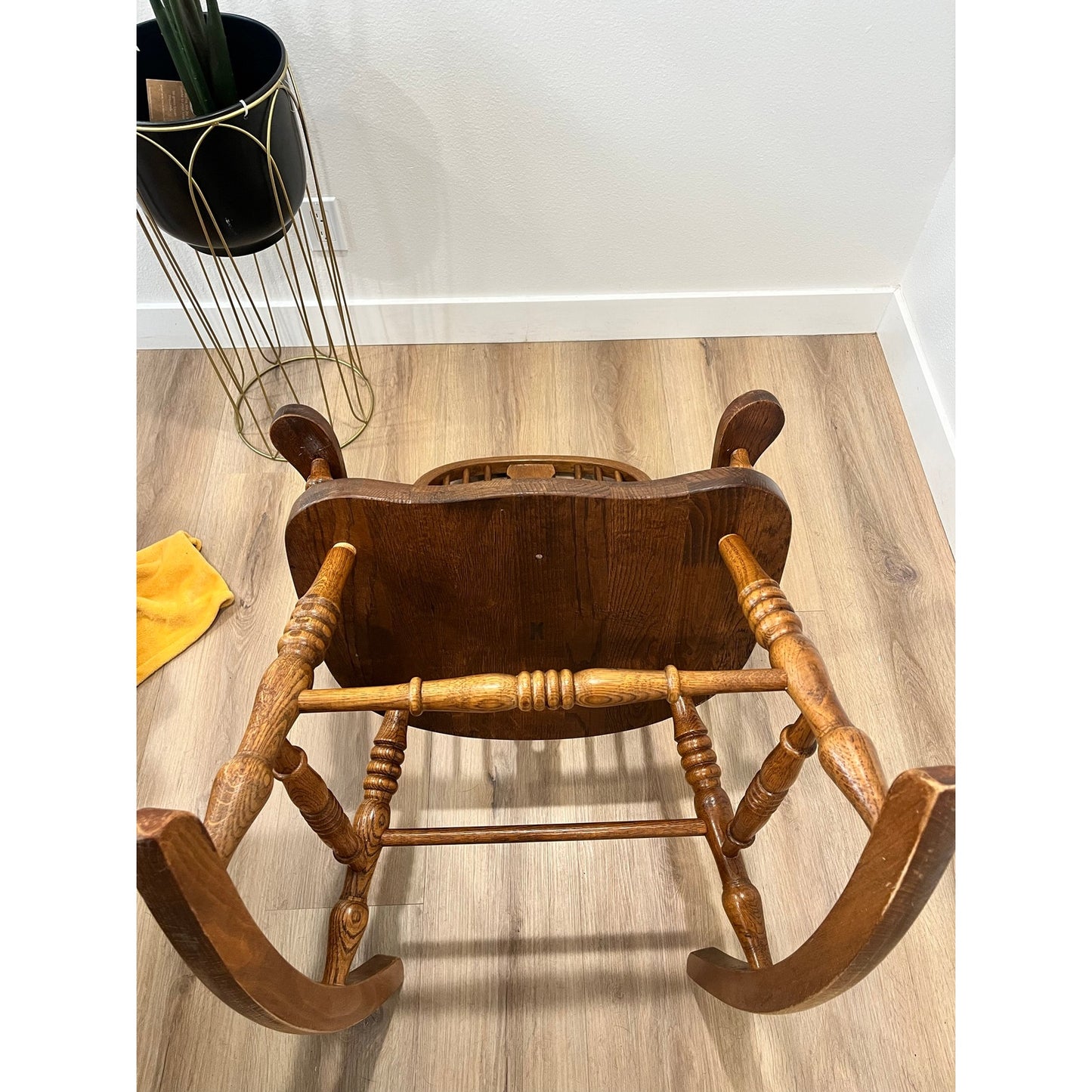 Vintage Hand Made Solid Wood Nursery Sitting Room Rocking Chair