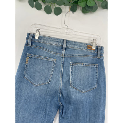 Paige Medium Wash Carter Slim Mid Rise Straight Leg Denim Jeans Size 28