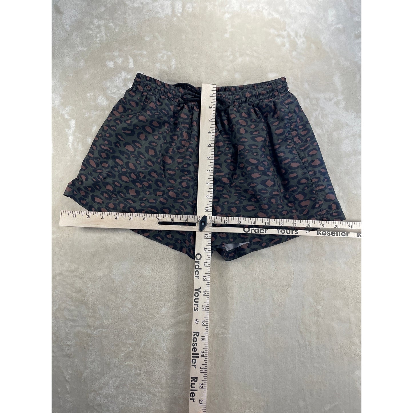 Mens Zara Animal Print Athletic Swim Lined Shorts Medium