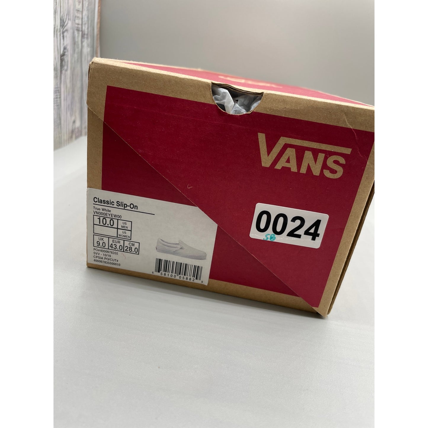 Vans Classic White Slip on Men’s Sneakers 10
