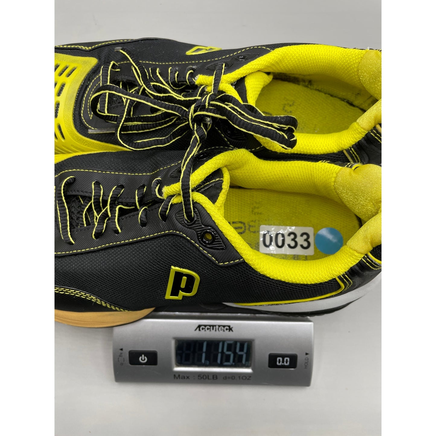 Prince Rebel 2 Black & Yellow Tennis Lace Up Mens Sneakers 11.5