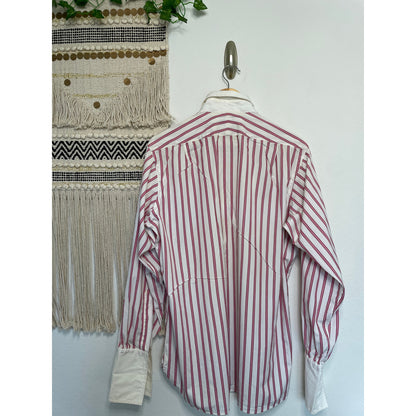 Vintage Turnbulls & Asser ltd %100 Cotton Made in England Mens Dress Stripped Shirt 16/41cm