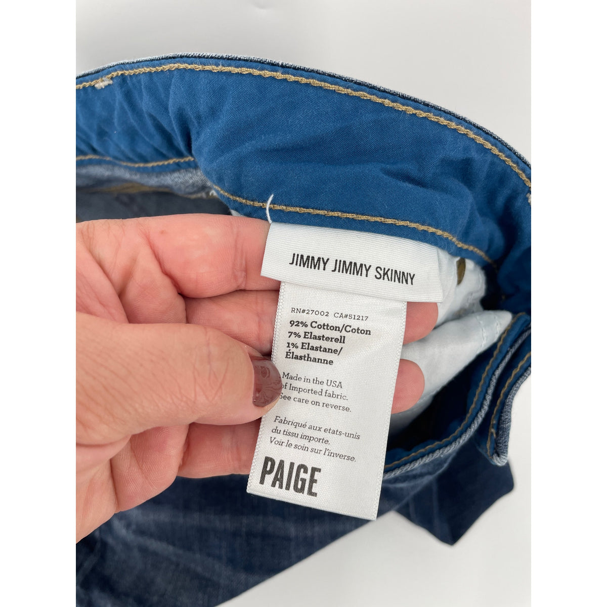 Paige Dark Denim Mid Rise Jimmy Jimmy Skinny Jeans Size 28
