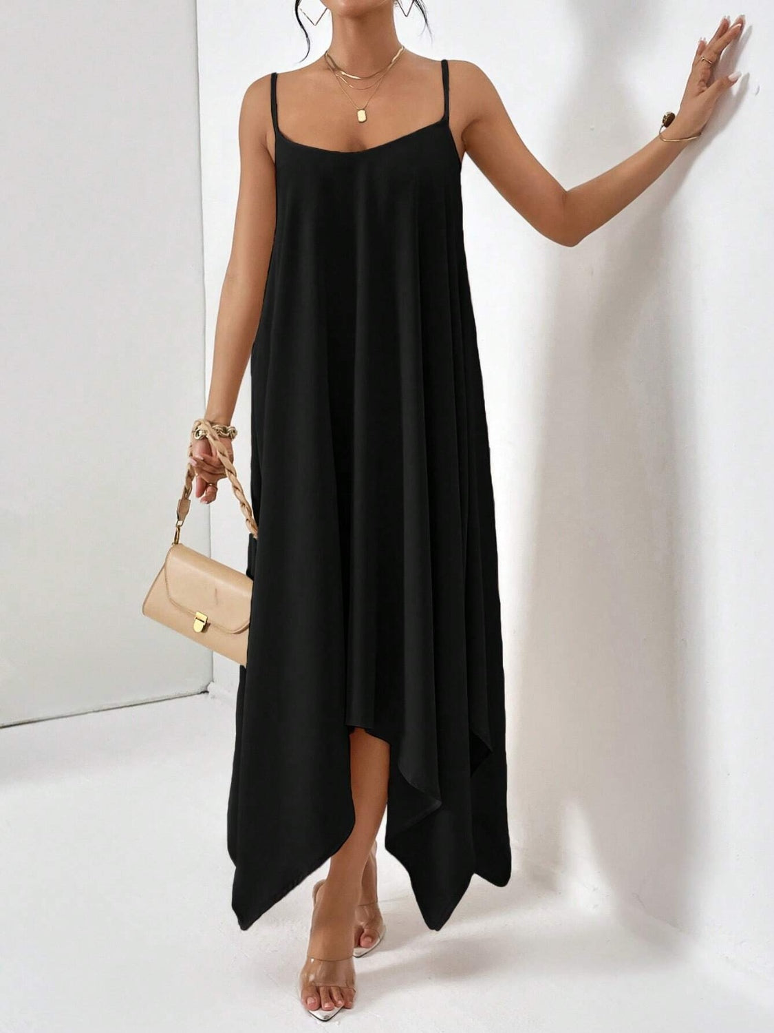 Woman's Style Collection Scoop Neck Midi Cami Dress