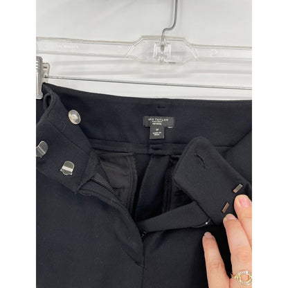 Ann Taylor Petite Classic Black Zipper Trouser Pants with Belt Loops Size 2