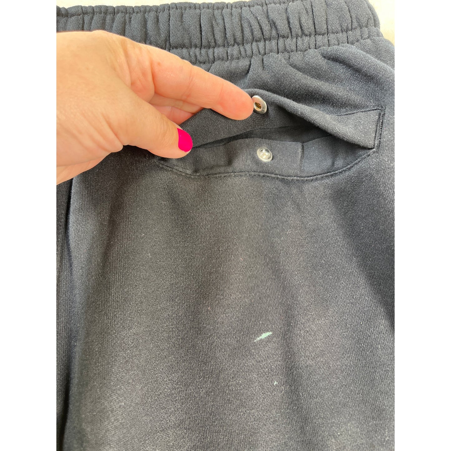 Nike Black Mens Fleece Sweat Pant Short Large White Swish S