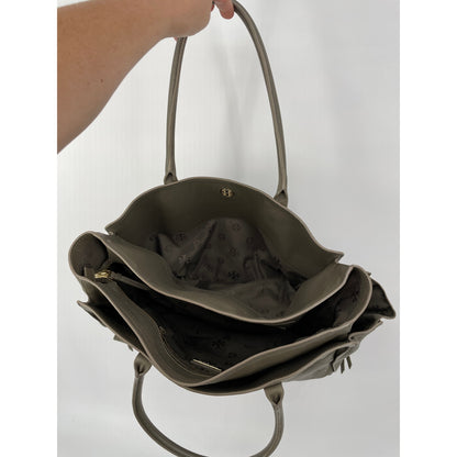 Tory Burch Taupe Tote Bag Side Zipper Pockets & Original Duster Bag *disclaimer