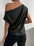 Woman's Style Collection Ruched Single Shoulder Blouse