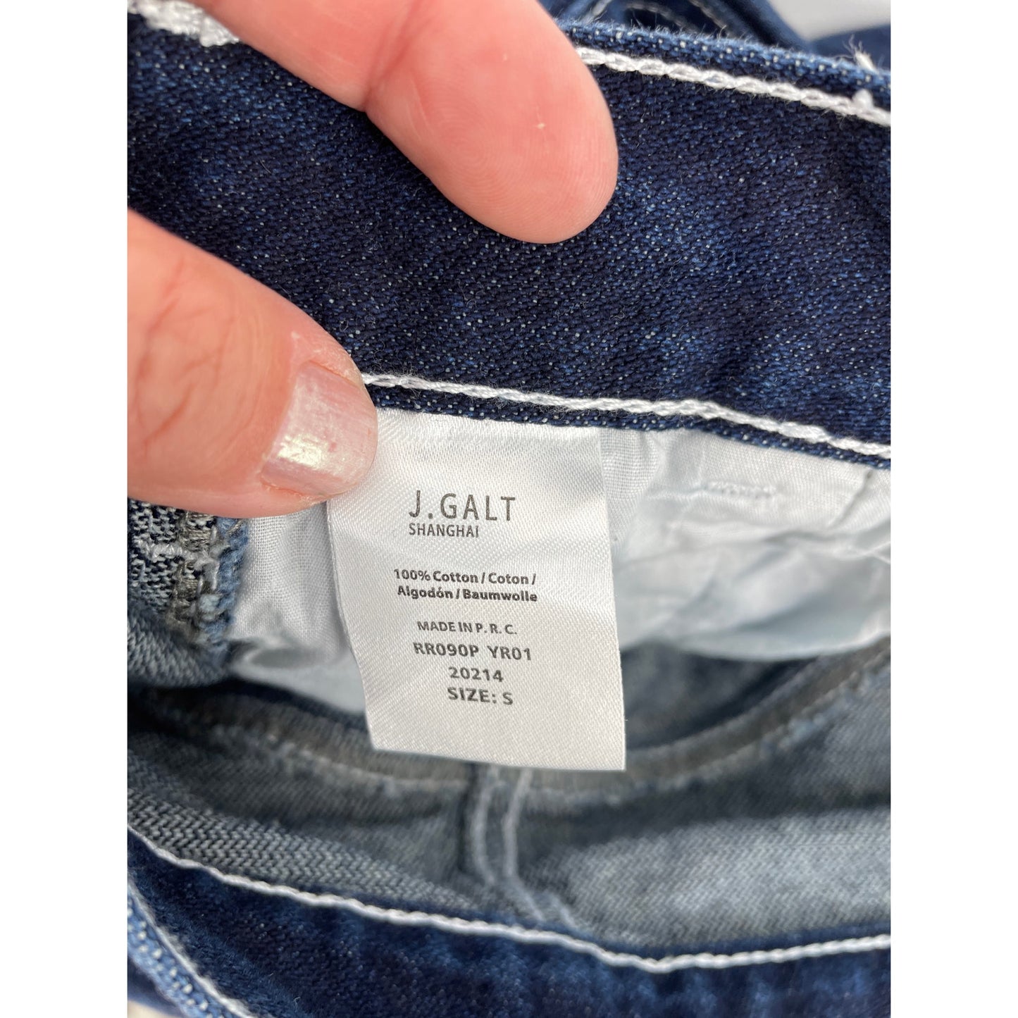 J.Galt Dark Denim Woman Carpenter Painters Jeans White Stitching Small