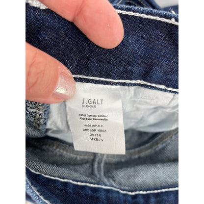 J.Galt Dark Denim Woman Carpenter Painters Jeans White Stitching Small