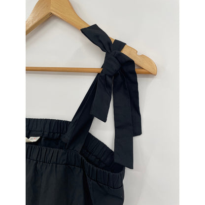Black NWT Womans Tie Strap Tank Tiered Top Medium