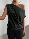 Woman's Style Collection Ruched Single Shoulder Blouse