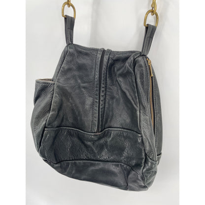 Victoria Leather Co "The Original" Made in the USA Black Genuine Leather Bucket Bag Purse
