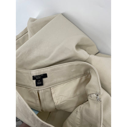 NWT Ann Taylor Cream High Rise Wide Leg Petite Trousers Gold Pocket Buttons 2P