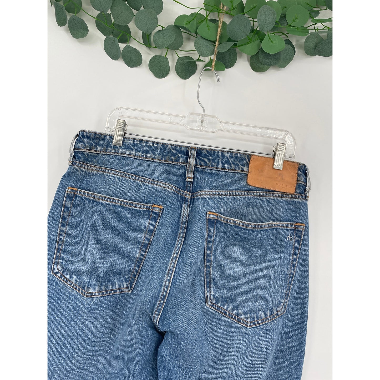 Rag and Bone Rosa Mid Rise Boyfriend Medium Wash Ankle Chic Button Fly Denim Jeans 30