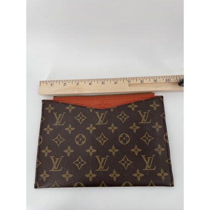 Louis Vuitton Monogram Brown & Orange Daily Pouch *missing zipper