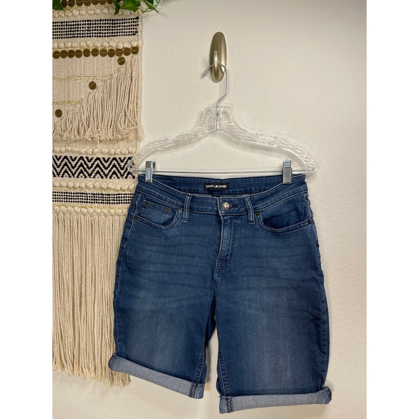 DKNY Womans Denim Bermuda Shorts 8