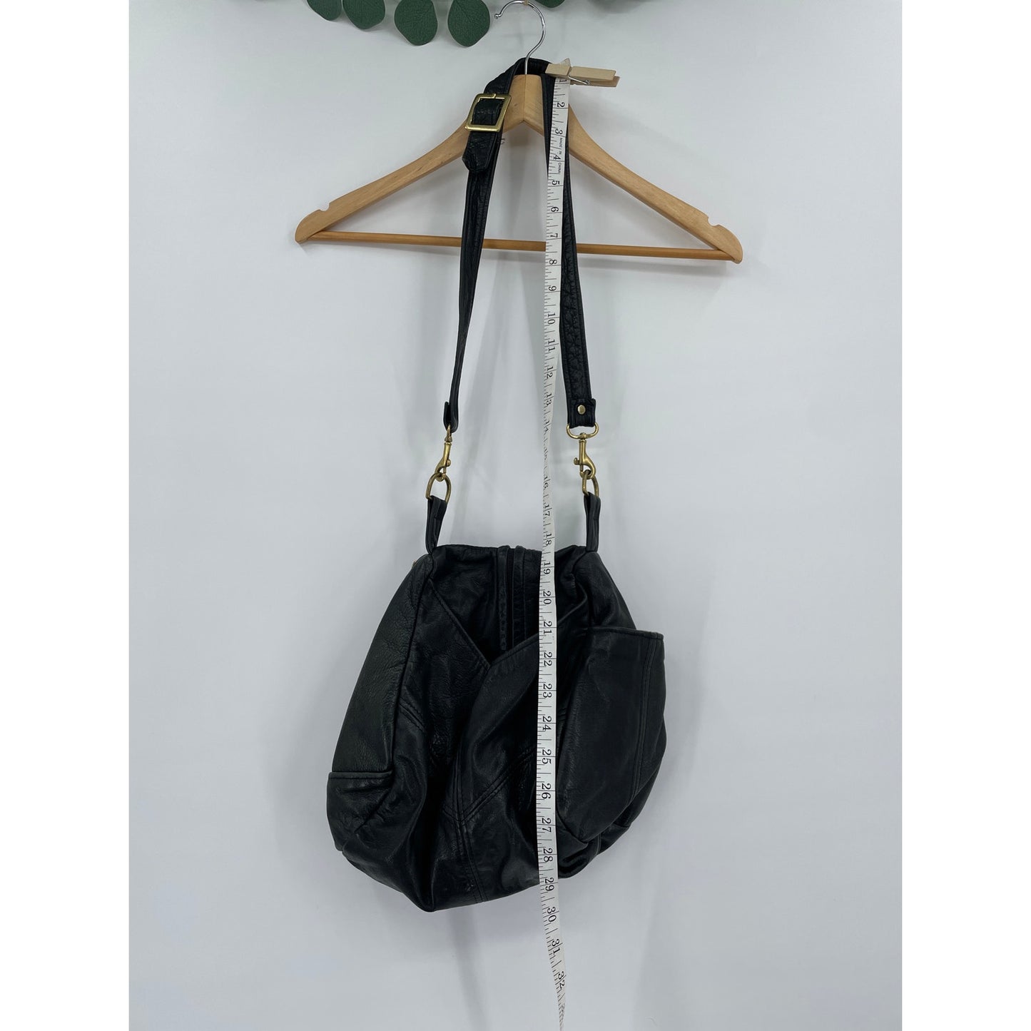 Victoria Leather Co "The Original" Made in the USA Black Genuine Leather Bucket Bag Purse