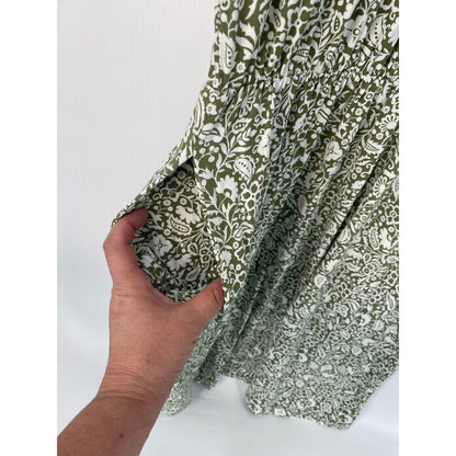 Boden Green Floral Paisley Jersey Dress Womans US 10R
