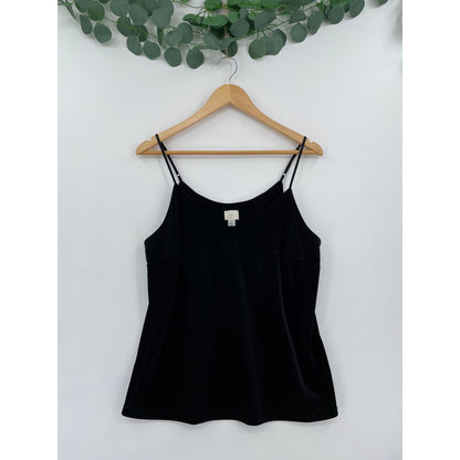 A New Day Minimalist Black Scoop Camisole Tank Med