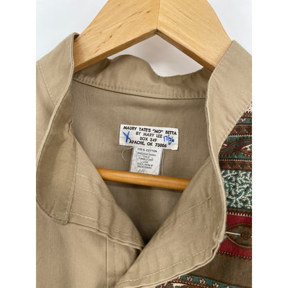 VTG Maury Tates Mo Betta Western Mens Brown and Tan Button Down Shirt Size 17/36