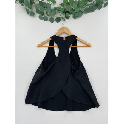 Lunya %100 Silk Pajama Set Black Tank and Navy Shorts XS