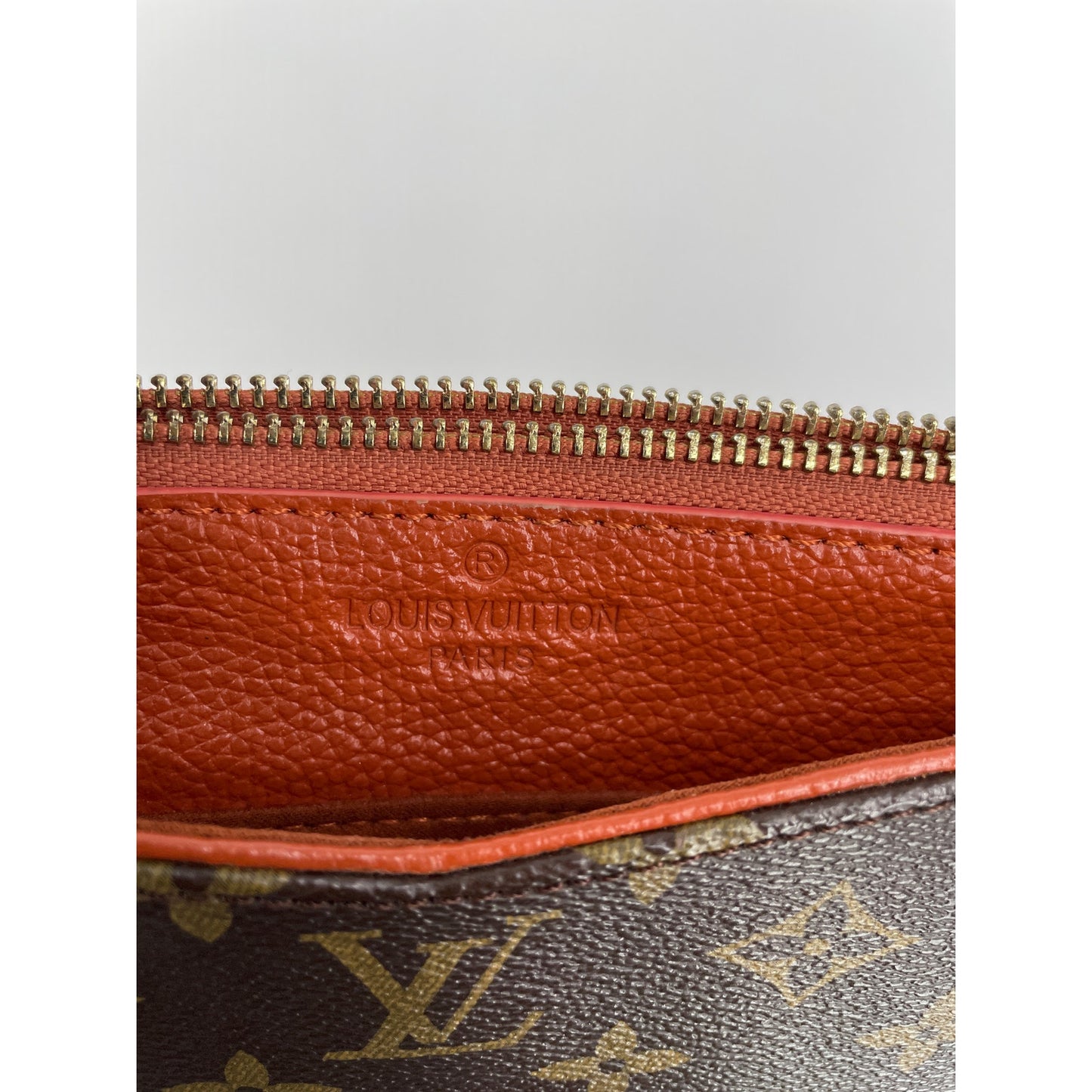 Louis Vuitton Monogram Brown & Orange Daily Pouch *missing zipper