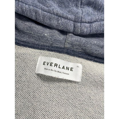 Everlane Mens Hooded Zip Up Heather Blue Sweater XL