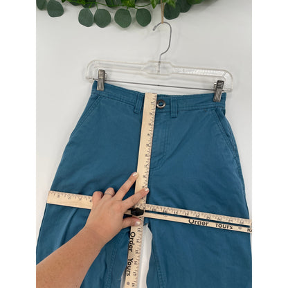 Volcom Womans This That Them Skate Cotton Chino Teal Pants Size 24 XS