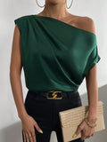 Woman's Style Collection Ruched Single Shoulder Blouse