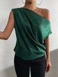 Woman's Style Collection Ruched Single Shoulder Blouse