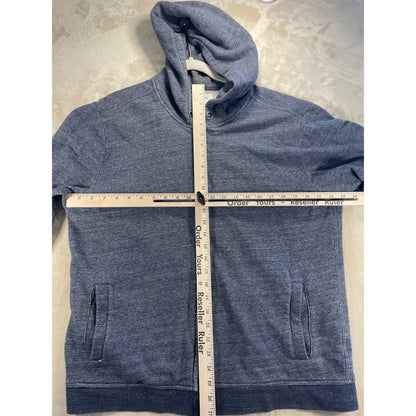 Everlane Mens Hooded Zip Up Heather Blue Sweater XL