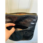 HOBO Vintage Black Shiny Genuine Leather Cross Body