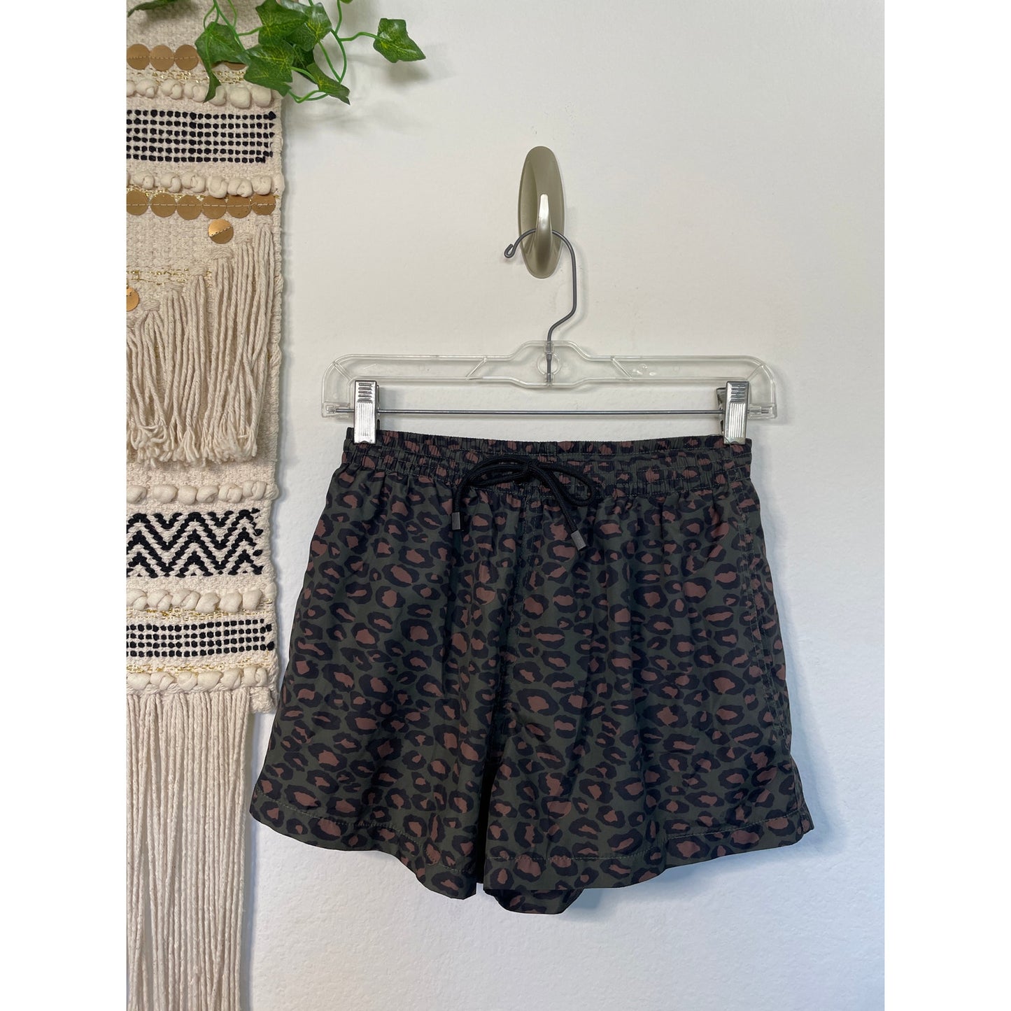Mens Zara Animal Print Athletic Swim Lined Shorts Medium