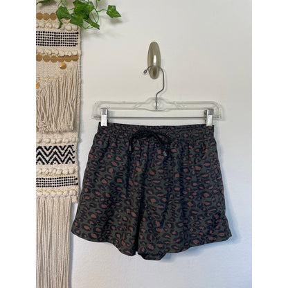 Mens Zara Animal Print Athletic Swim Lined Shorts Medium