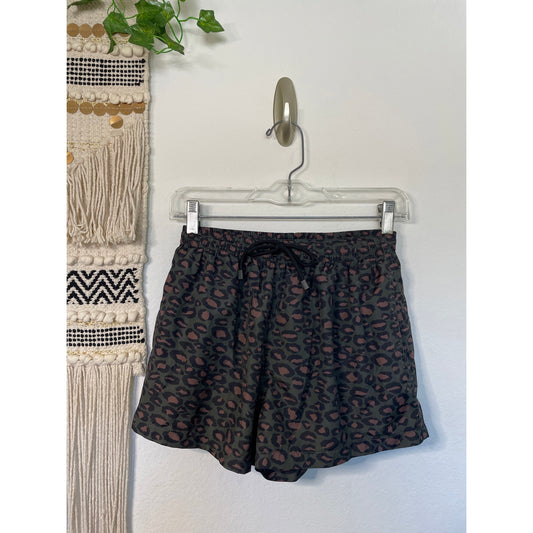 Mens Zara Animal Print Athletic Swim Lined Shorts Medium