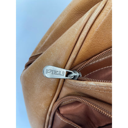 Piel Genuine Leather 2 Pocket Sling Back Pack Honey Color