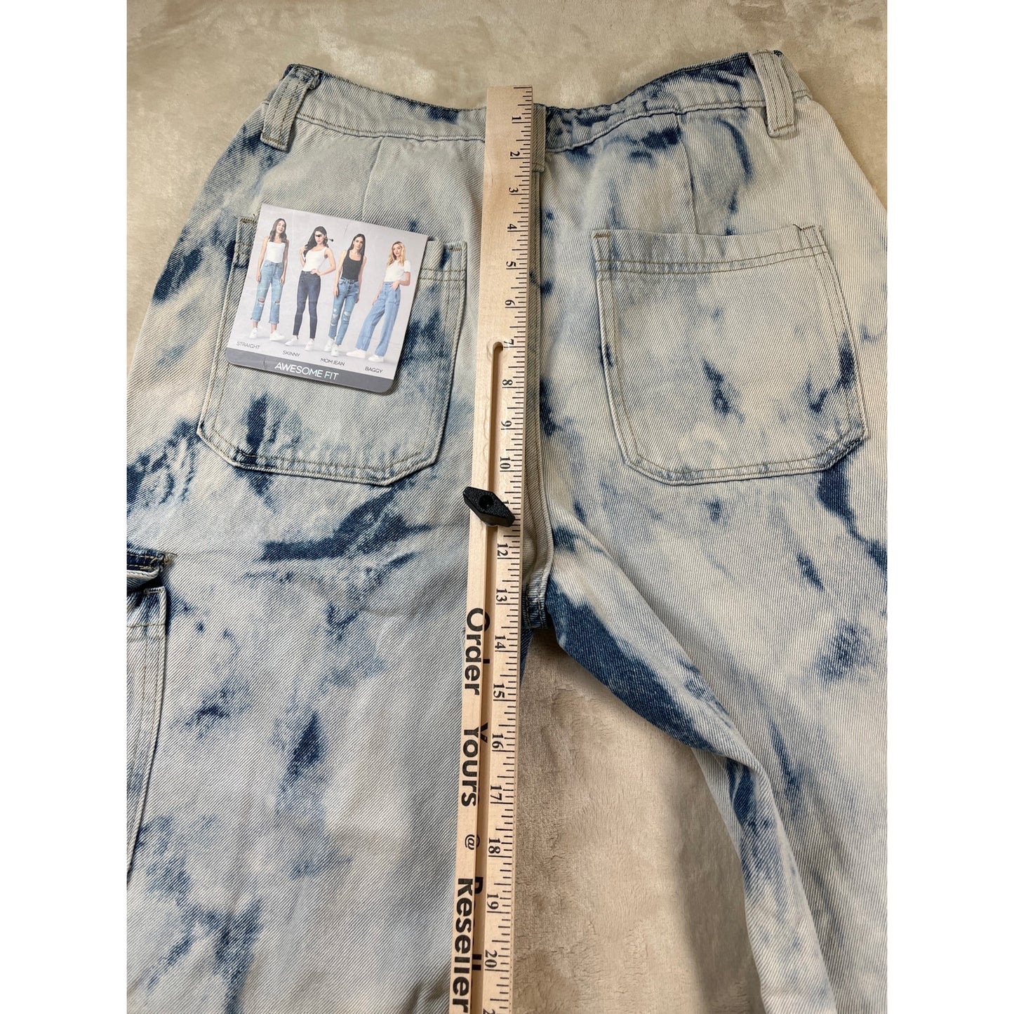 Simple Society NWT Acid Super High Rise Baggy Fit Cargo Woman Pants 11/30