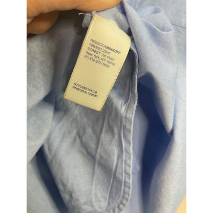 Rebecca Mincoff Cotton Sky Blue Button Up Shirt Dress XS
