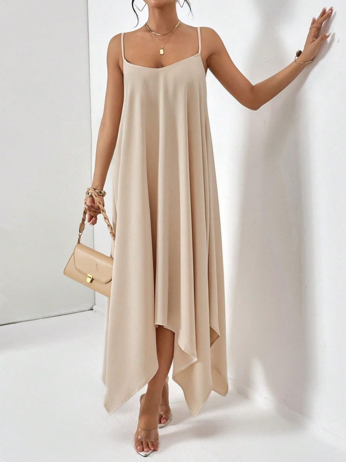 Woman's Style Collection Scoop Neck Midi Cami Dress