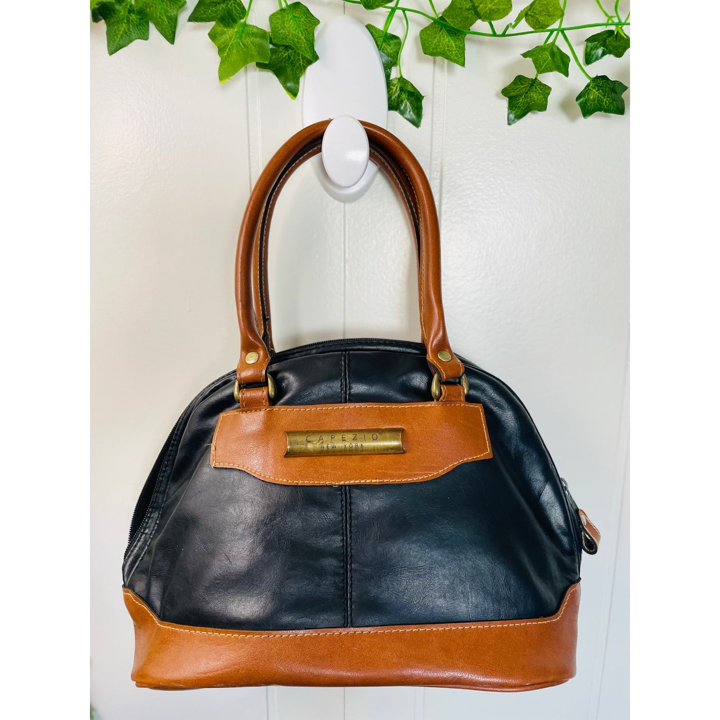 Vintage Capezio Genuine Leather Black & Brown Woman’s Purse