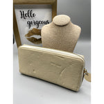 Deux Lux Cream Color Wallet with Gold Detail