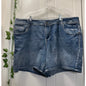 Lane Bryant Denim Shorts Embroidered Sequence Pockets SZ 22