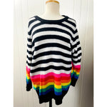 Torrid Prelove Rainbow Stripe Fuzzy Sweater Womans Plus Size 3X