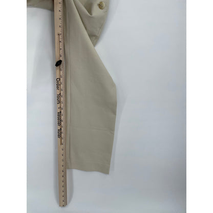 NWT Ann Taylor Cream High Rise Wide Leg Petite Trousers Gold Pocket Buttons 2P